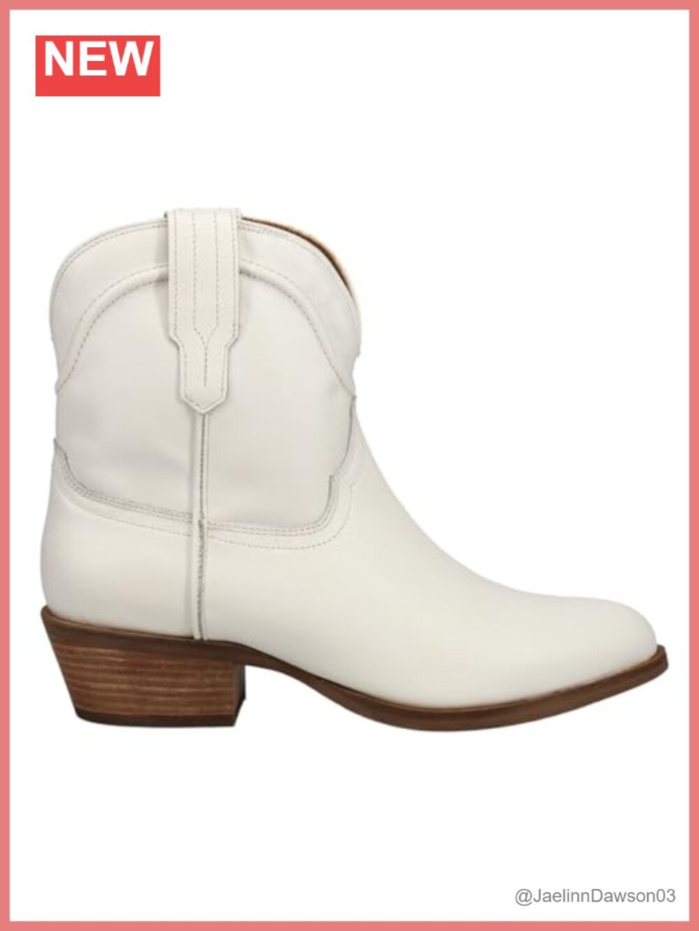 Leather Pull-On Ankle Bootie Block Heel Round Toe Embroidered